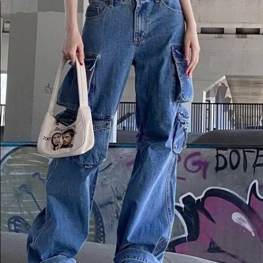 PIPPH HIGH RISE SLIM STRAIGHT CARGO DENIM!❤️👍👖 - Picture 4 of 12
